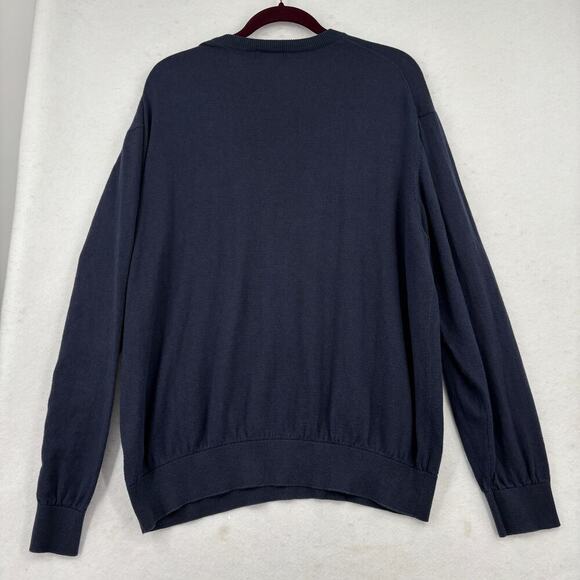 Orvis Crew Neck Sweater Mens Size XL Navy Blue Silk Cashmere Cotton Pullover - Picture 5 of 9